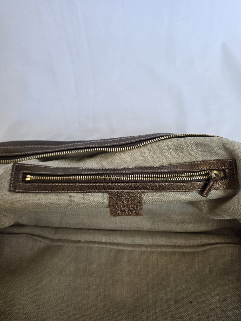 RARE GUCCI Brown Leather Large Capri Bowler Bag - Picture 7 of 11